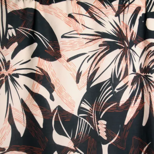 Black tropical print katoen- Atelier Jupe